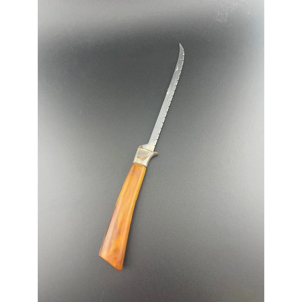Antique Bakelite Letter Opener Marbled‎ Butterscotch Handle Art Deco Era Office